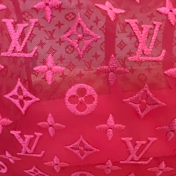 Louis Vuitton SS20 Lace Mesh See Through Pink Keepall 50 New/Excellent Condition - Picture 9 of 13